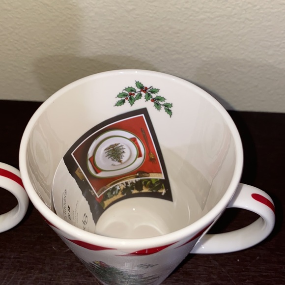 New Spode Christmas Tree Peppermint Cocoa Mugs with spoons - Picture 4 of 9
